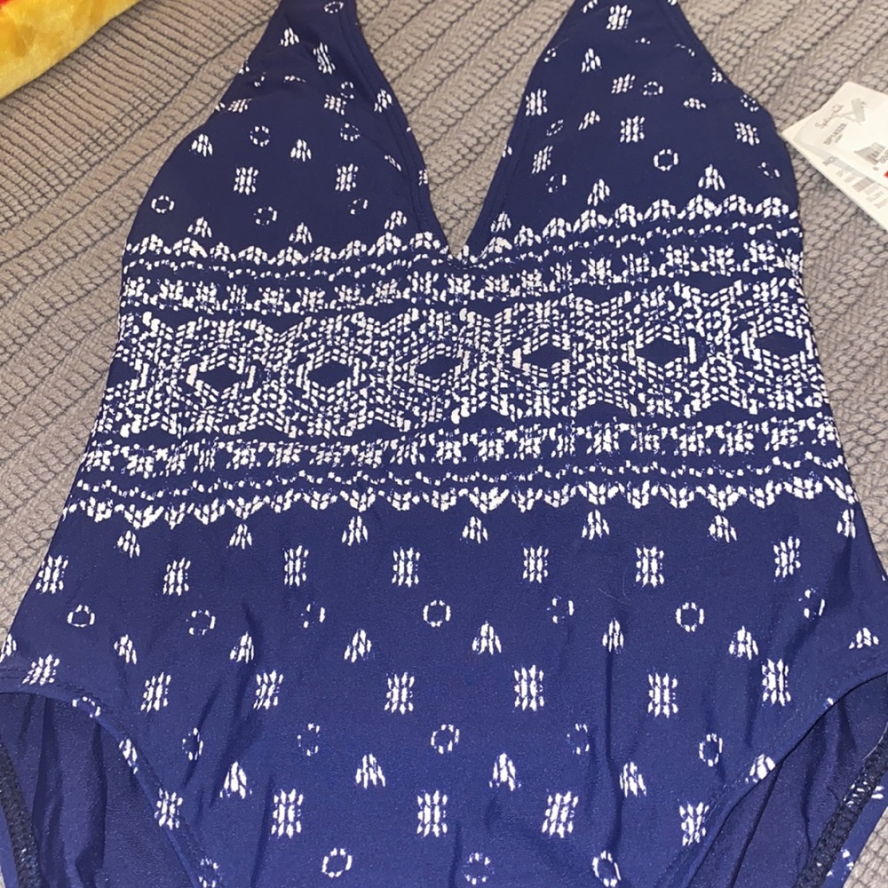 NEW Splendid blue and white beautiful One piece swimsuit , size XS